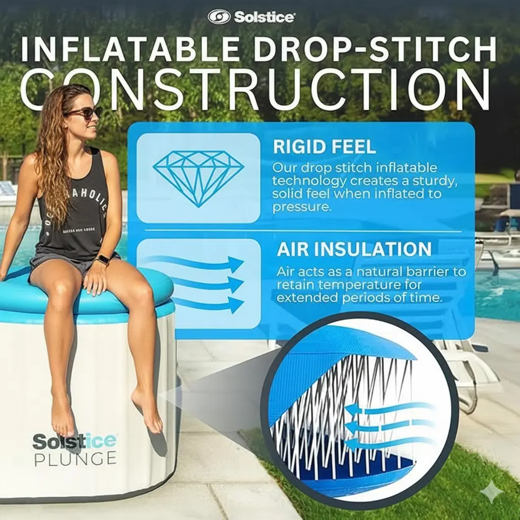 SOLSTICE cold tub in use, showcasing depth and sturdy construction